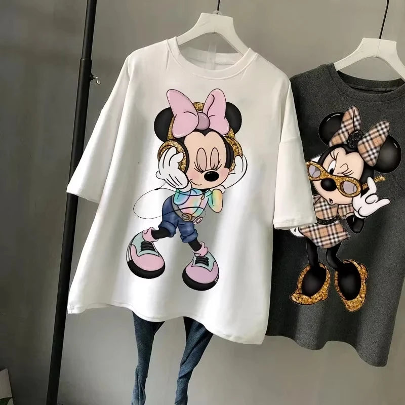 MinniePop Oversized Tee – Kawaii Cartoon Y2K Style  Cute, playful, and effortlessly stylish.
