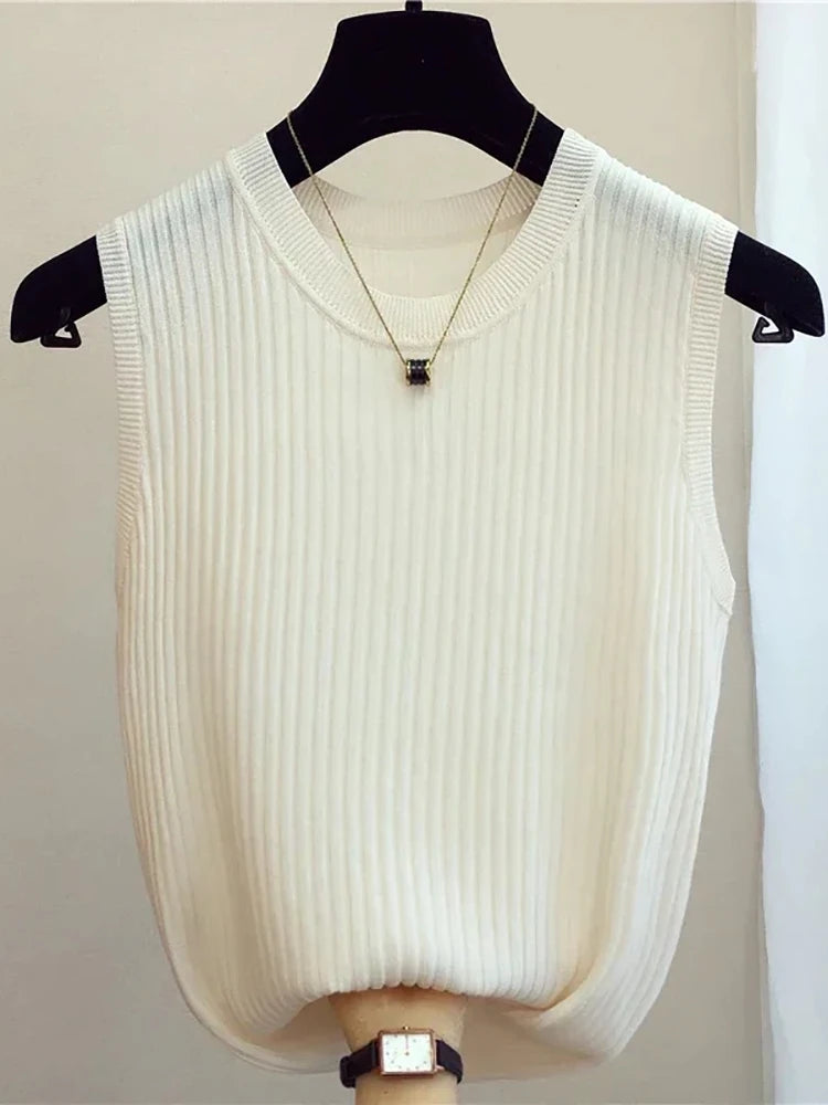 FlexKnit Crop Tank – Slim Sleeveless Summer Top  Simple, stretchy, and made to fit you perfectly.