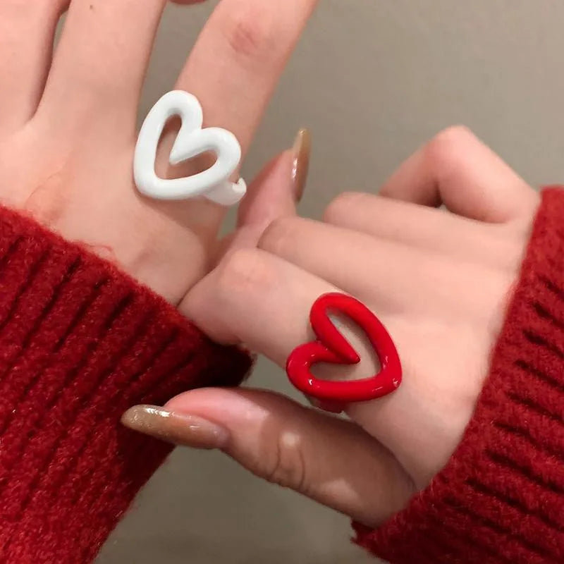 HeartPop Ring – Enamel Sweet Y2K Adjustable Ring  Playful color. Cute charm. Instant statement.