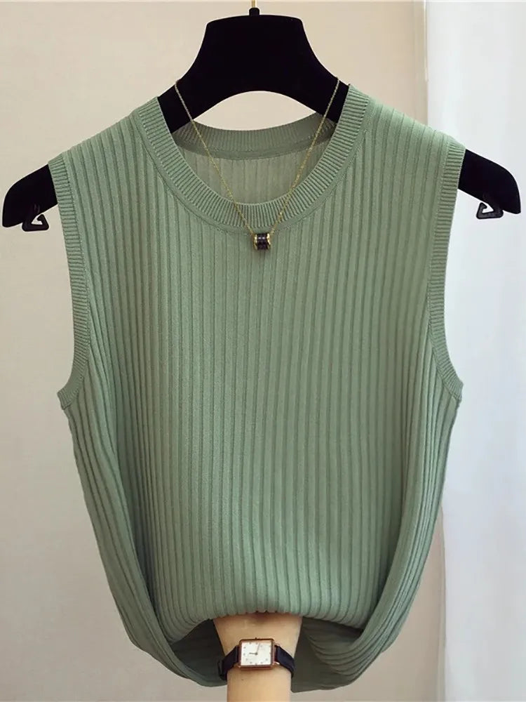 FlexKnit Crop Tank – Slim Sleeveless Summer Top  Simple, stretchy, and made to fit you perfectly.