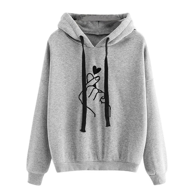 HeartCozy Hoodie – Korean Fleece Loose Fit  Warm feel. Cute detail. Everyday comfort.