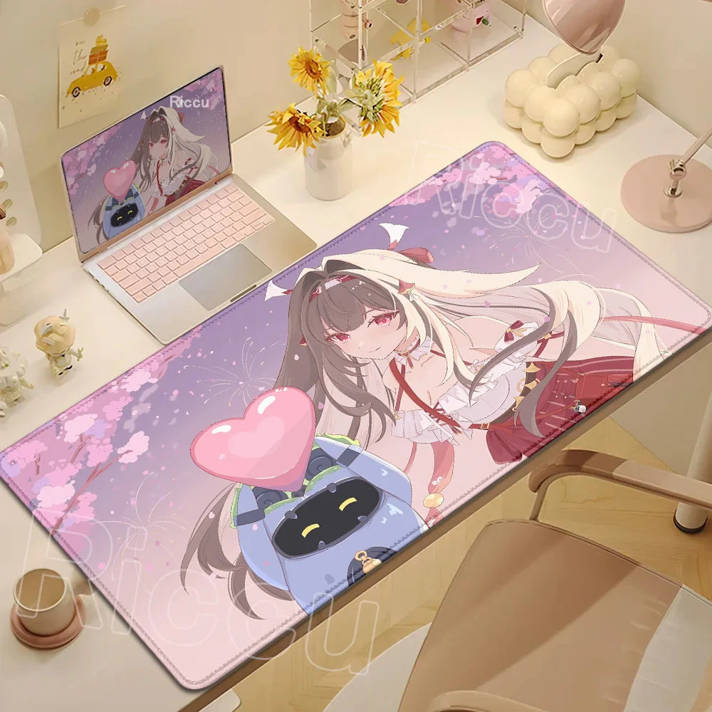 Anime Cute Ye Shunguang Mouse Pad Girl Zenless Zone Zero ZZZ Game Non-slip Mousepad XXL Keyboard Desk Mat 900x400mm Big Mice Mat