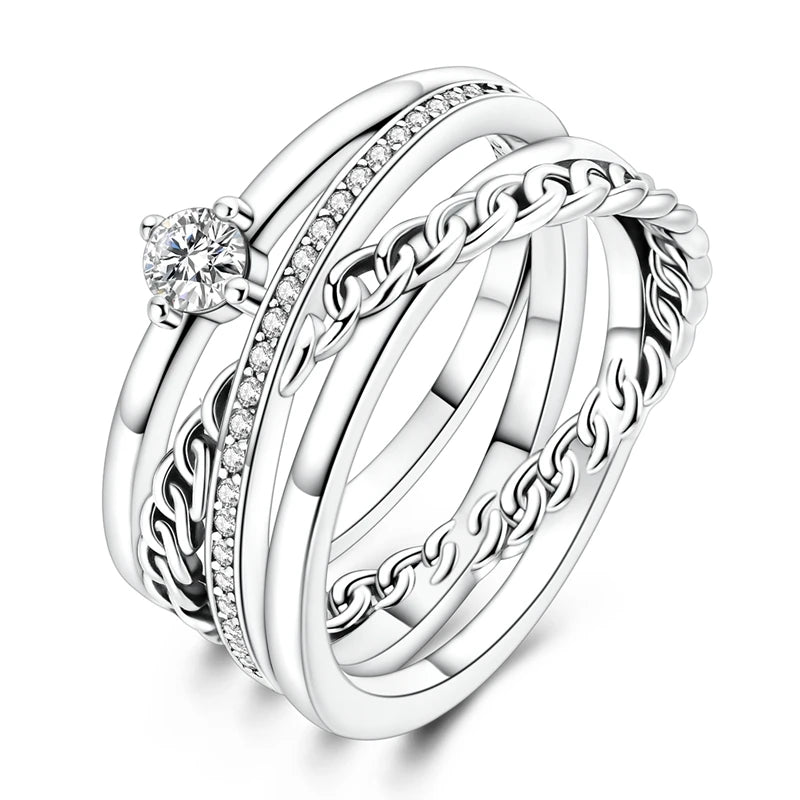 InfinityTwist Ring – 925 Silver Zircon Band  Elegant lines. Timeless shine. A symbol of forever.