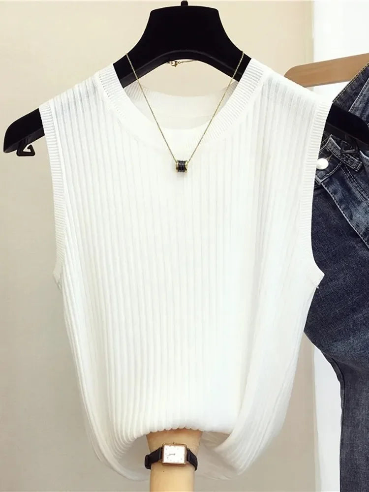 FlexKnit Crop Tank – Slim Sleeveless Summer Top  Simple, stretchy, and made to fit you perfectly.