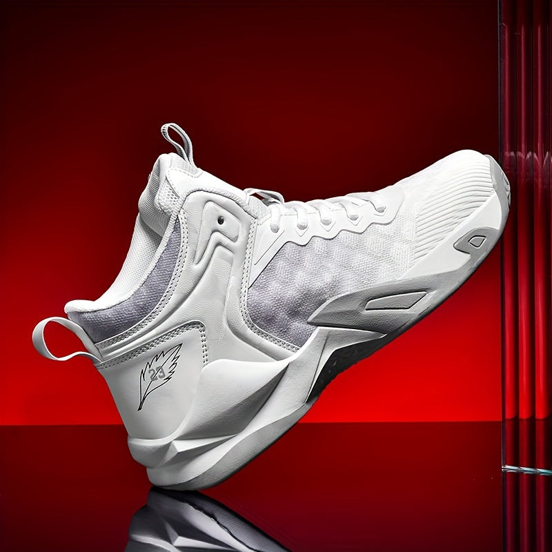 Men's Lace-up Basketball Sneakers - Athletic Shoes - Shock-absorbing