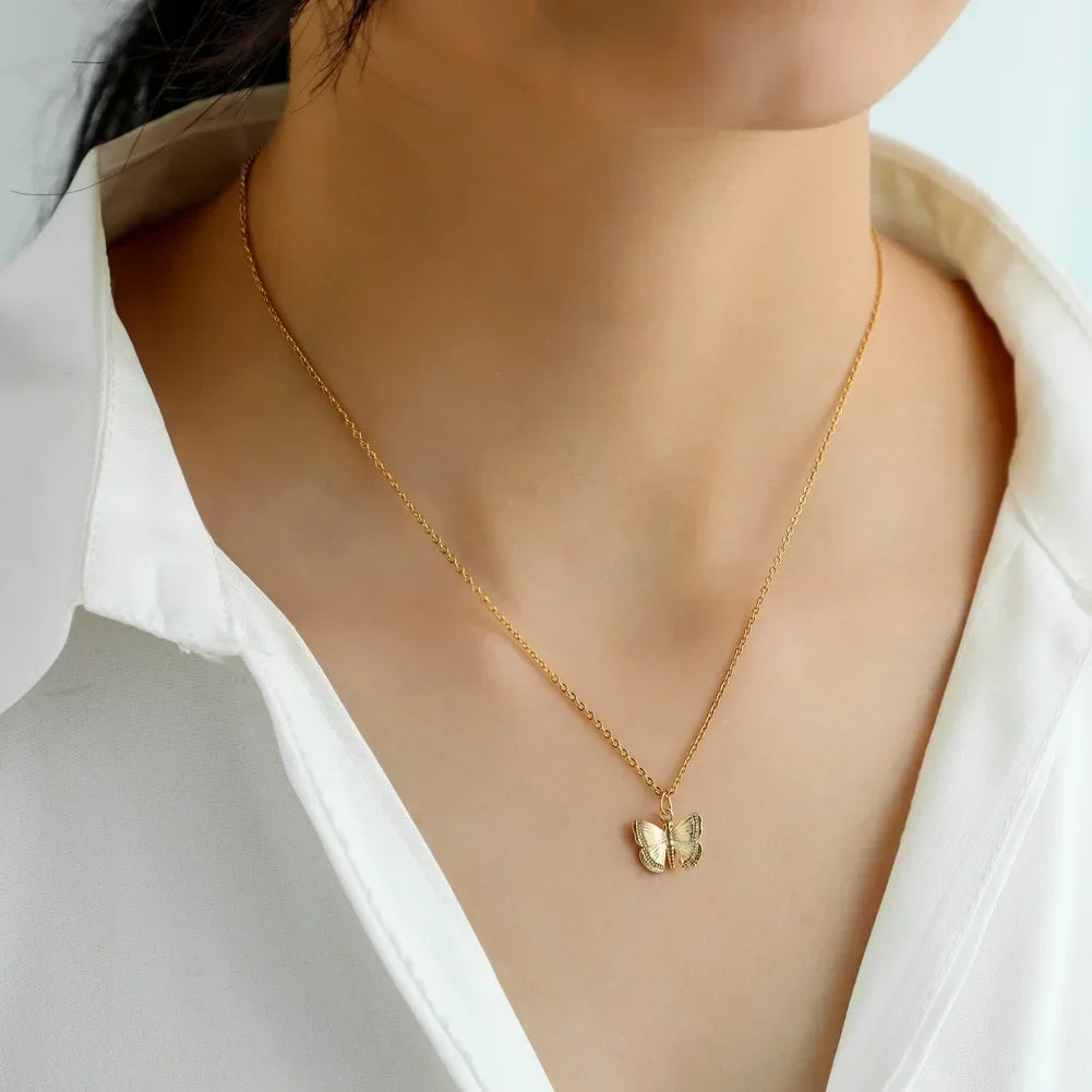 ButterflyMuse Necklace – Vintage Gold Charm Choker  Delicate charm. Vintage glow. Aesthetic elegance.