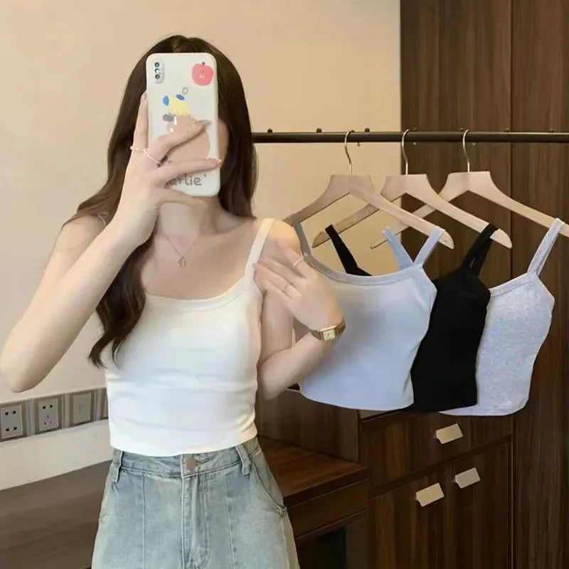 Silk Muse Crop Top – Sleeveless Camisole Essential  Simple. Sexy. Made to elevate your everyday look.