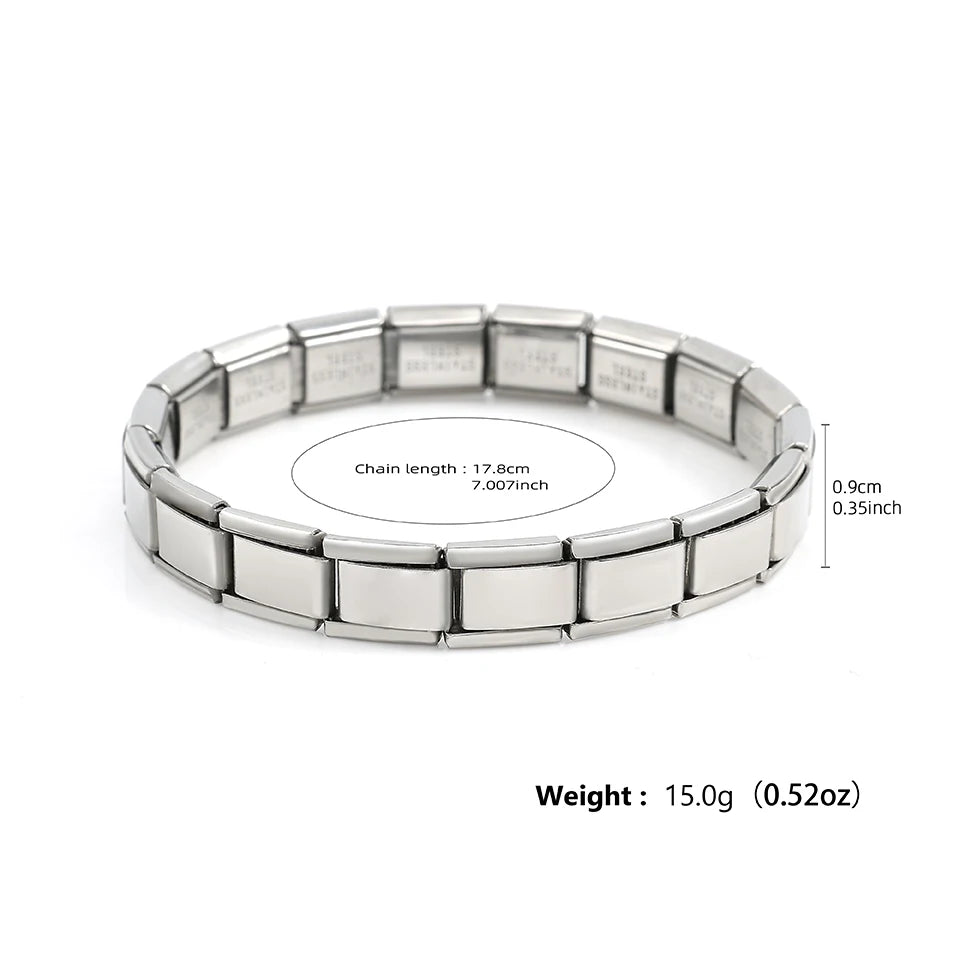 Modu Square Bracelet – Italian Steel Link Band  Sharp design. Strong build. Street-ready style.
