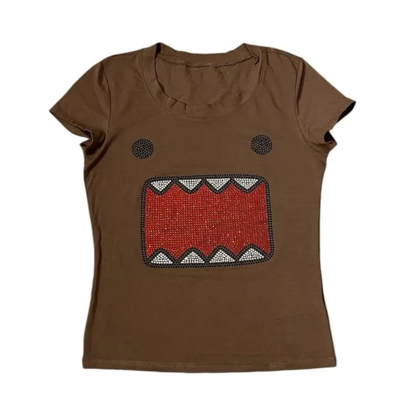 Crystal Muse Rhinestone Tee – Y2K Retro Sparkle Top  Shine bright. Stay playful. Stand out effortlessly.