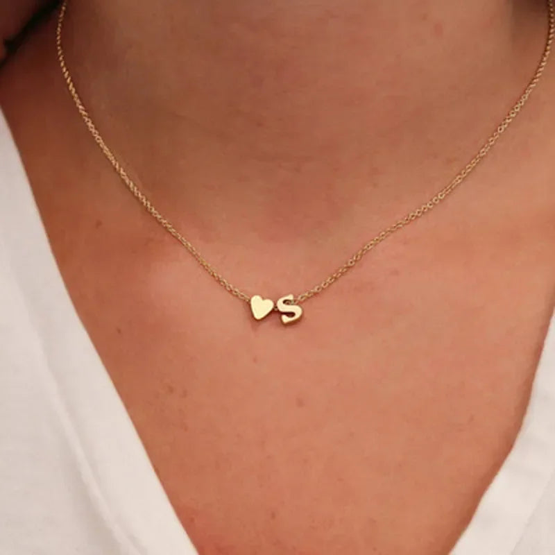 InitialCharm Necklace – Tiny Heart Letter Choker  Personal touch. Delicate shine. Meaningful style.