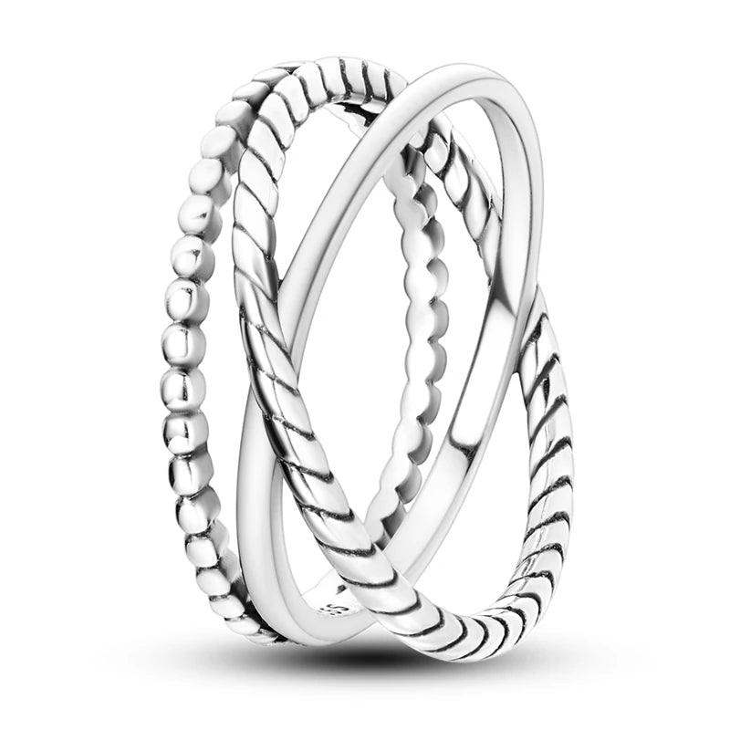 InfinityTwist Ring – 925 Silver Zircon Band  Elegant lines. Timeless shine. A symbol of forever.