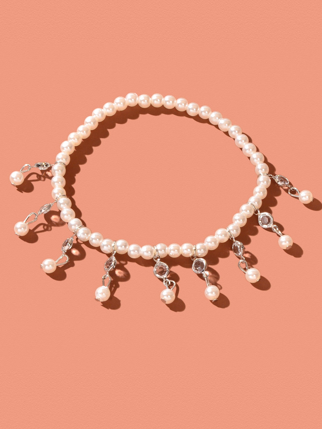 Beach Elastic Imitation Pearl Bead Charm Anklet Foot Chain Bracelet