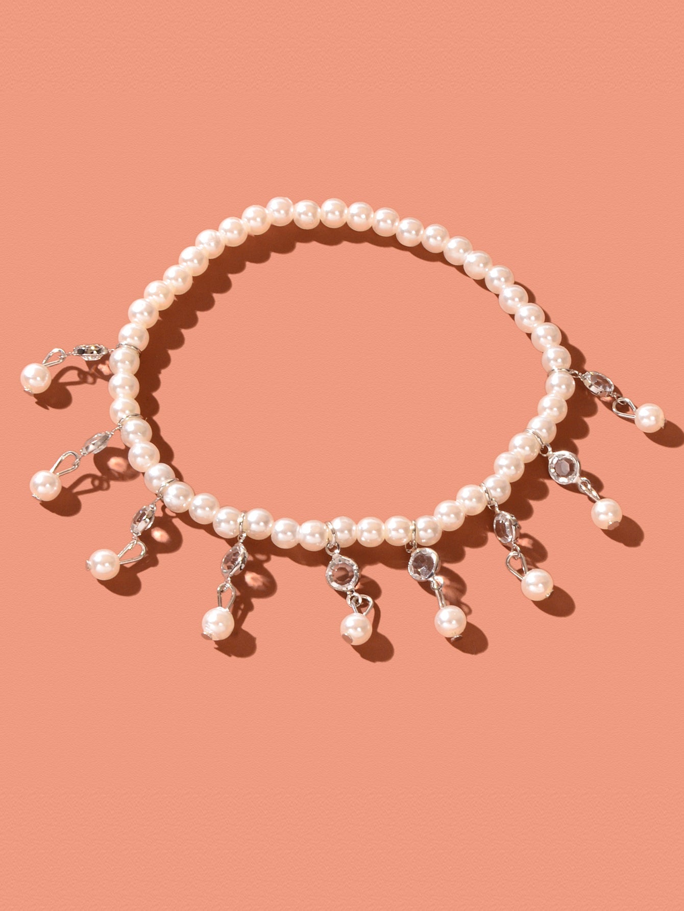 Beach Elastic Imitation Pearl Bead Charm Anklet Foot Chain Bracelet