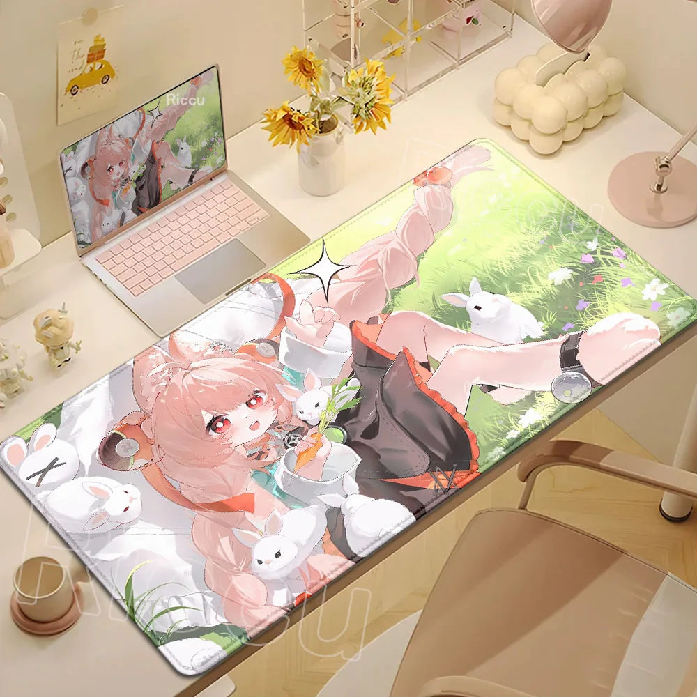 Anime Cute Ye Shunguang Mouse Pad Girl Zenless Zone Zero ZZZ Game Non-slip Mousepad XXL Keyboard Desk Mat 900x400mm Big Mice Mat