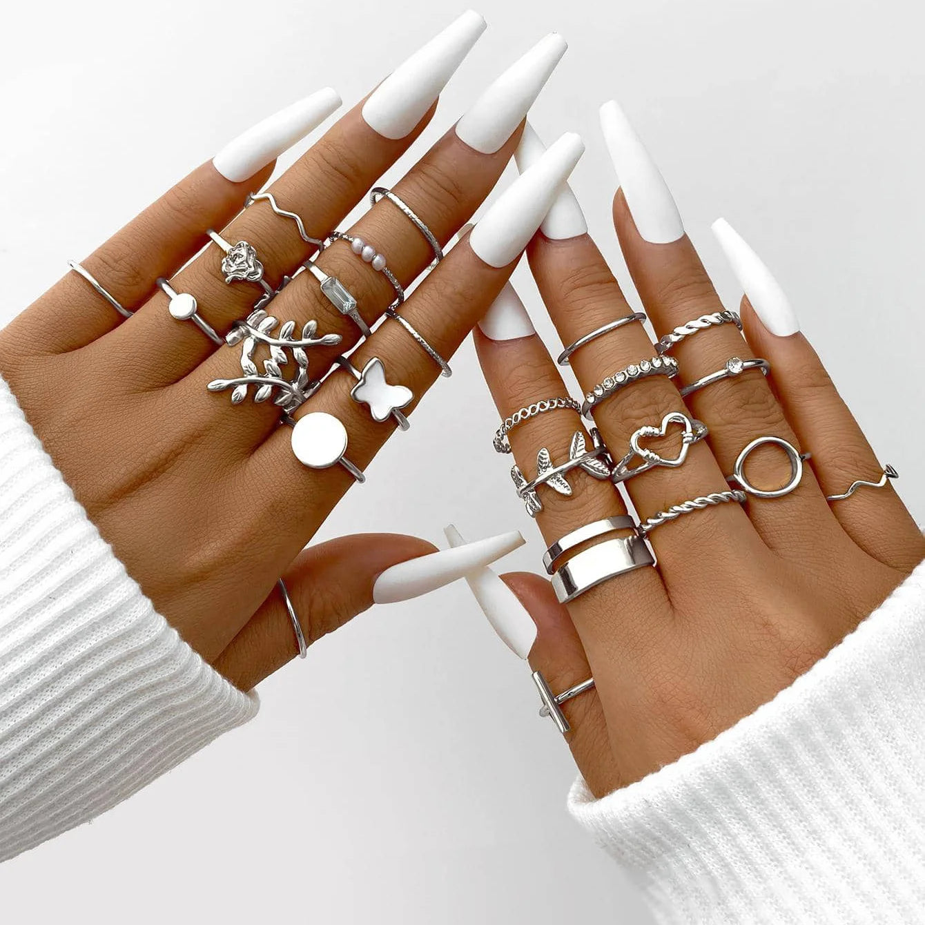 GoldenCharm Ring Set – 58PCS Vintage Mix Rings  Stack it. Mix it. Express your style.