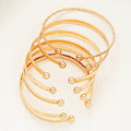 Gold Edge Bracelet Set – 7PCS Punk Heart Bangles  Bold gold. Street attitude. Stack your style.