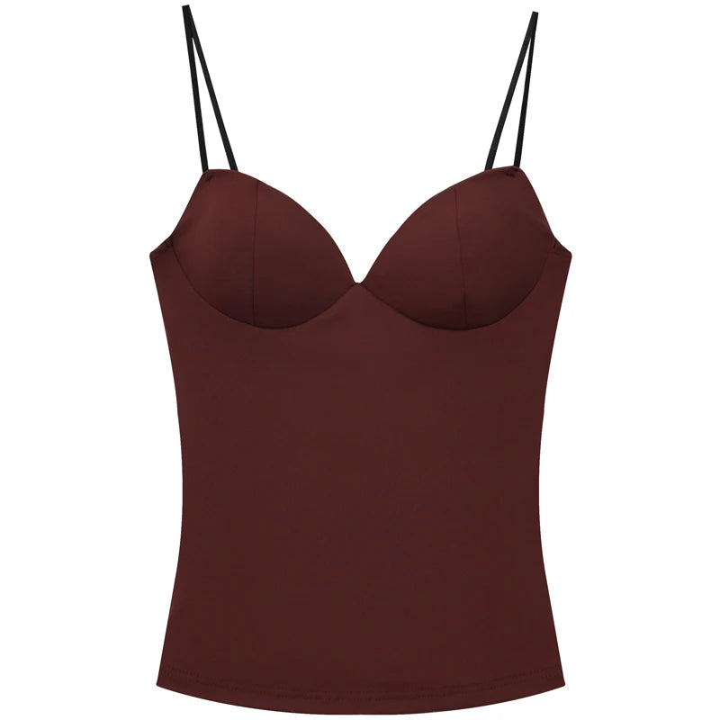 BurgundyMuse Corset Top – Backless Bustier Cami  Rich color. Sculpted fit. Effortless elegance.