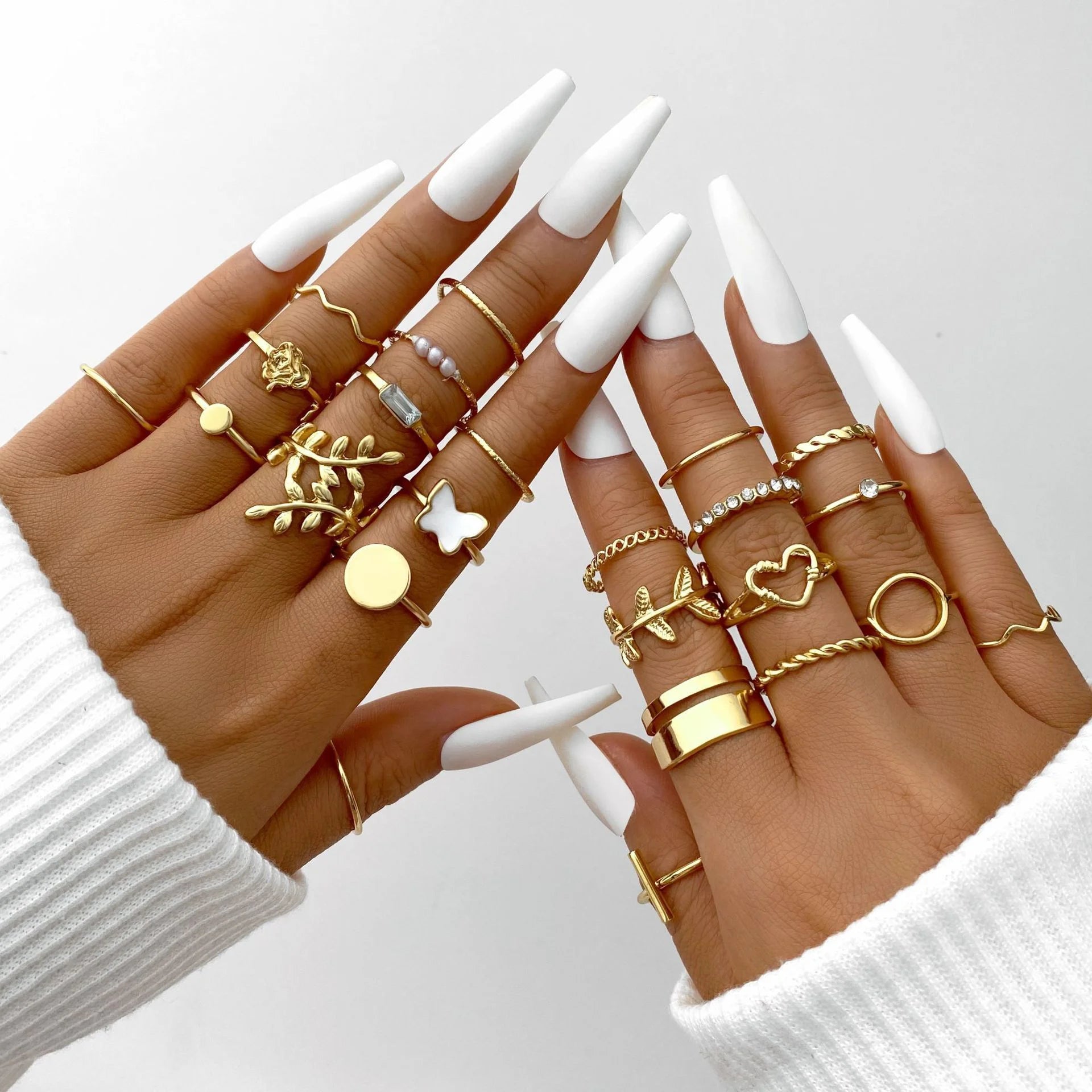 GoldenCharm Ring Set – 58PCS Vintage Mix Rings  Stack it. Mix it. Express your style.