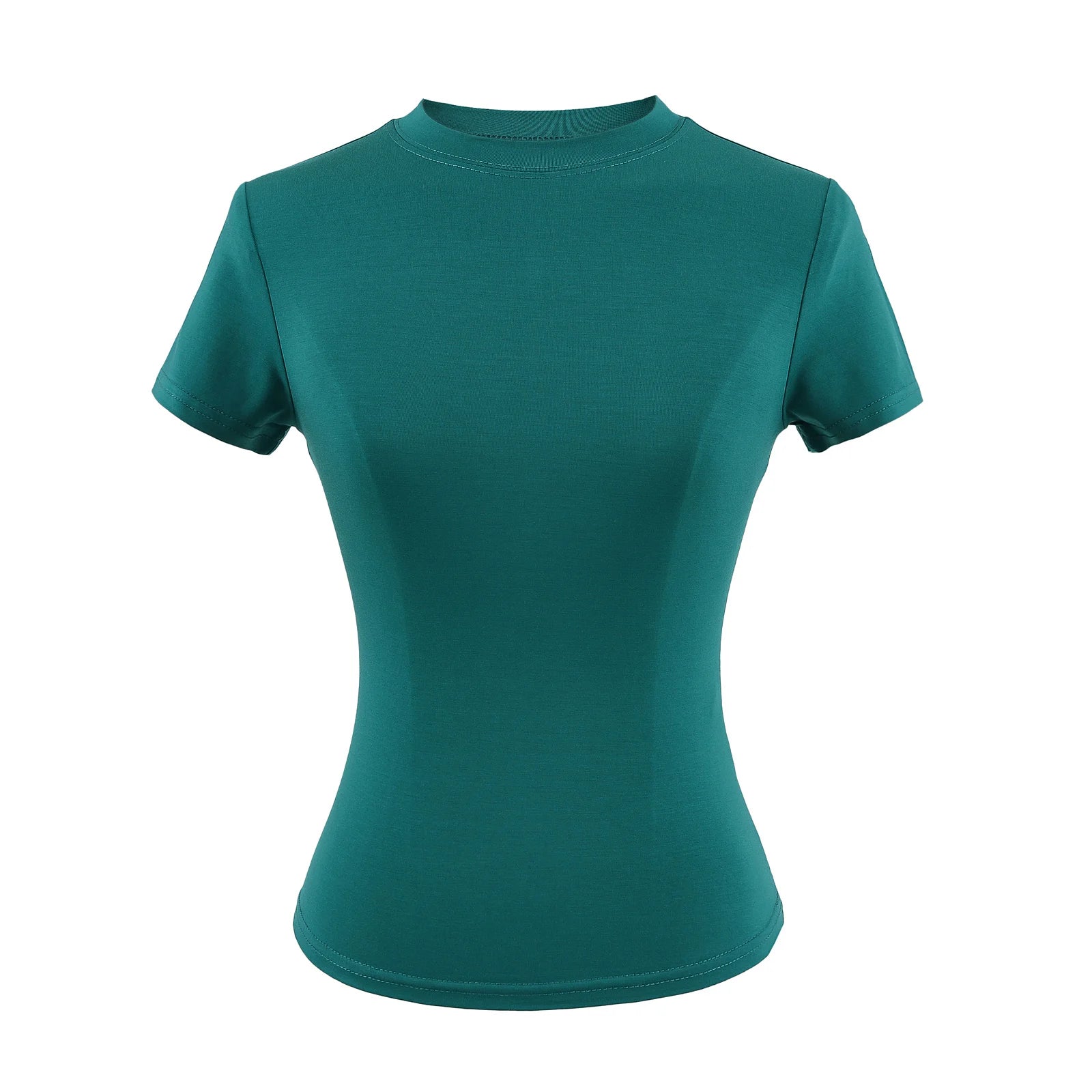 SlimMuse Tee – Y2K Solid Fit Top  Simple style. Sculpted fit. Everyday confidence.