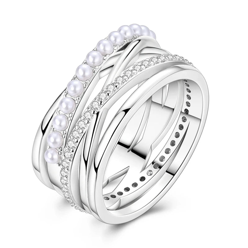 InfinityTwist Ring – 925 Silver Zircon Band  Elegant lines. Timeless shine. A symbol of forever.