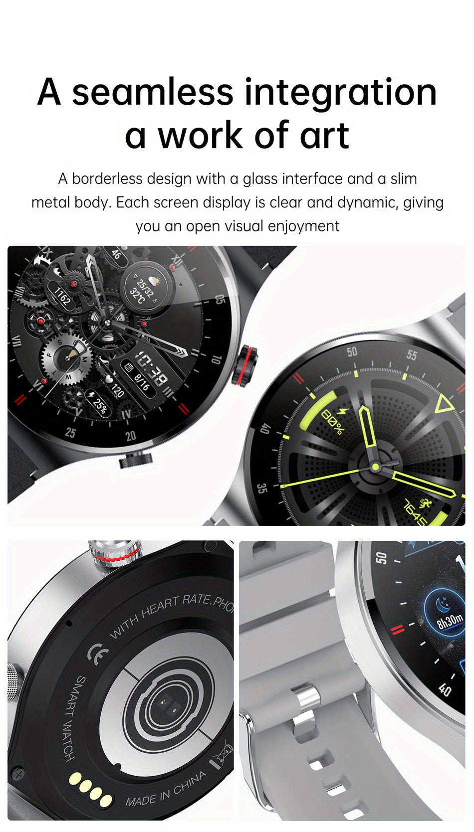 2023 New Wireless call Smart watch Men  Full touch Screen Sports fitness watch Wireless watch is Suitable For Android ios Smart watch