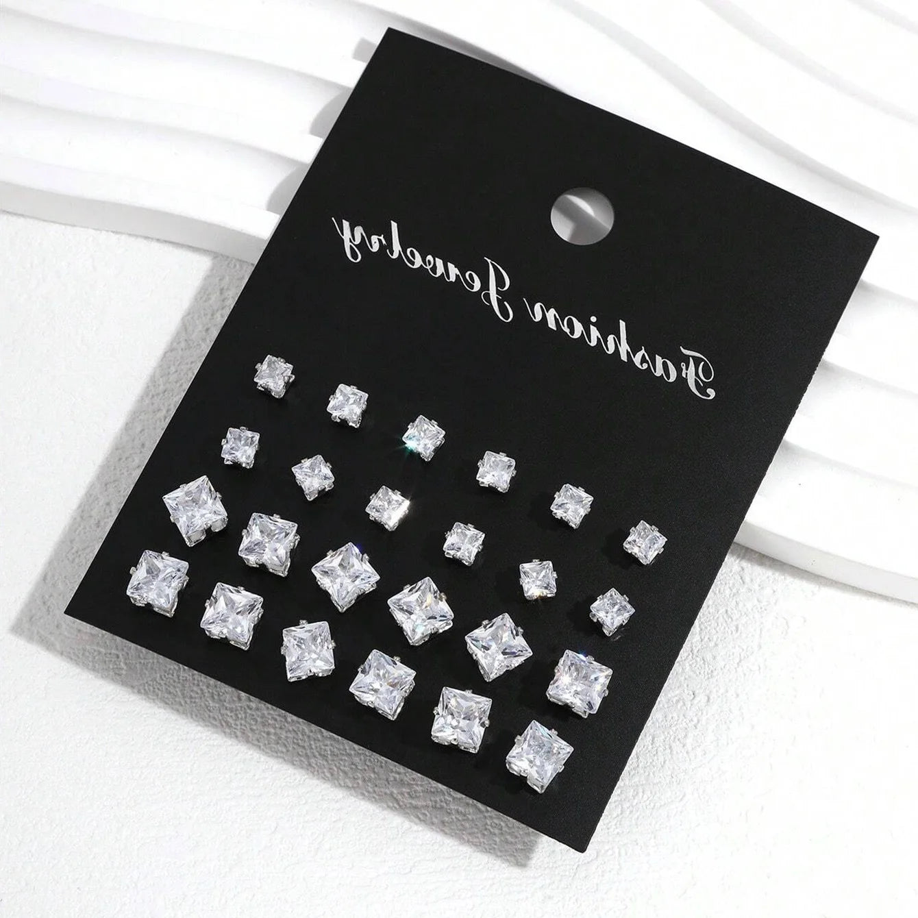 LuxeSpark Earring Set – 12 Pairs Zirconia Collection  Shine daily. Mix your style. Luxury made simple.