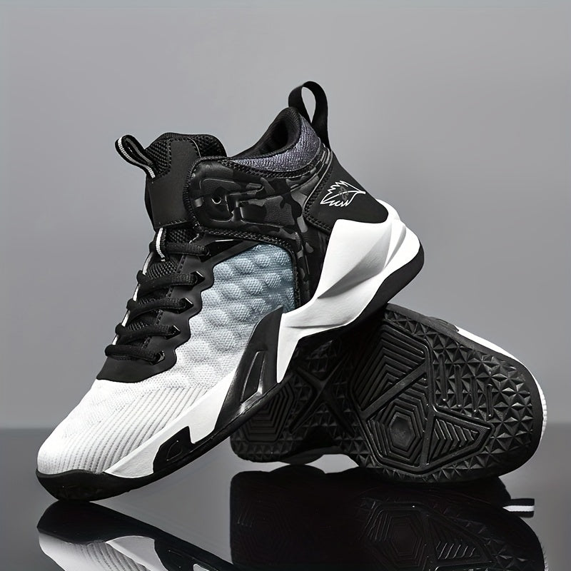 Men's Lace-up Basketball Sneakers - Athletic Shoes - Shock-absorbing