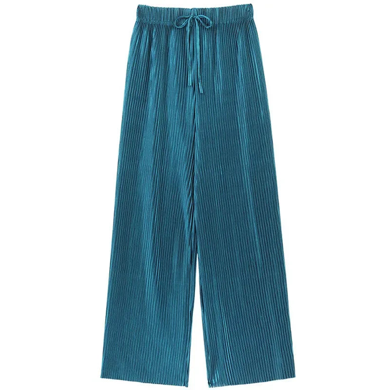 SilkAir Wide Leg Pants – Pleated Ice Silk Trousers  Cool feel. Flowing fit. Effortless elegance.