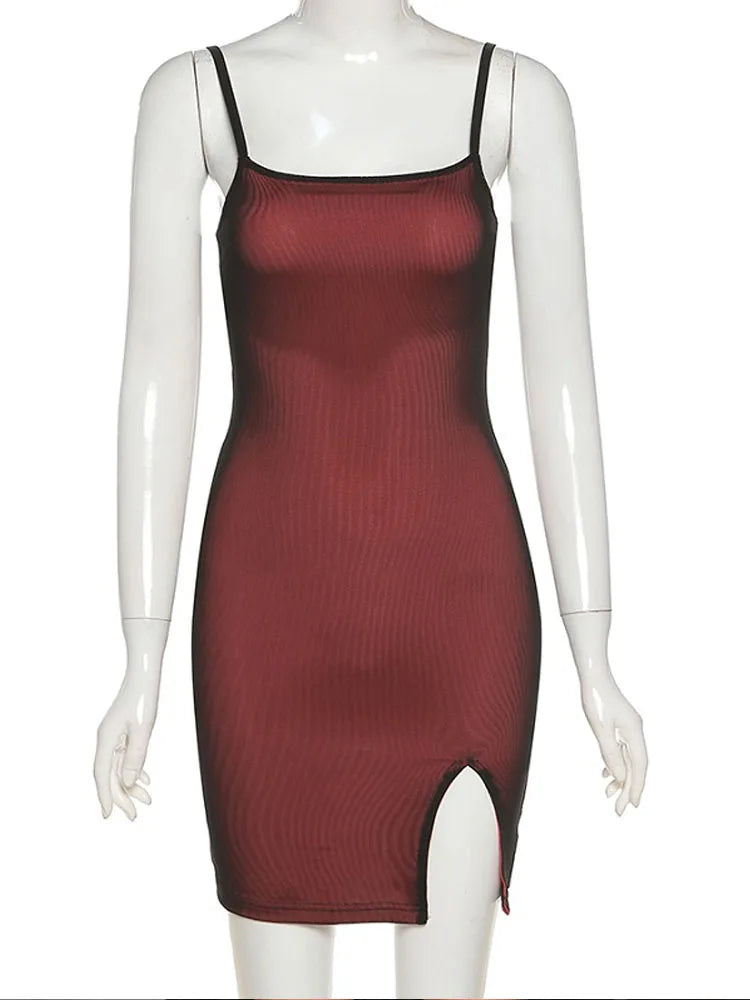 Mesh Muse Double Layer Dress – Bodycon Split Party Fit  Sculpted shape. Sheer detail. Pure confidence.