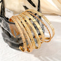 Gold Punk Heart Bracelet Set (7 Pieces) – Fashion Bangles for Women