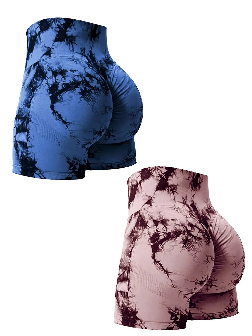 TieDye Sculpt Shorts – 2PCS Seamless Gym Set  Bold colors. Sculpted curves. Maximum confidence.