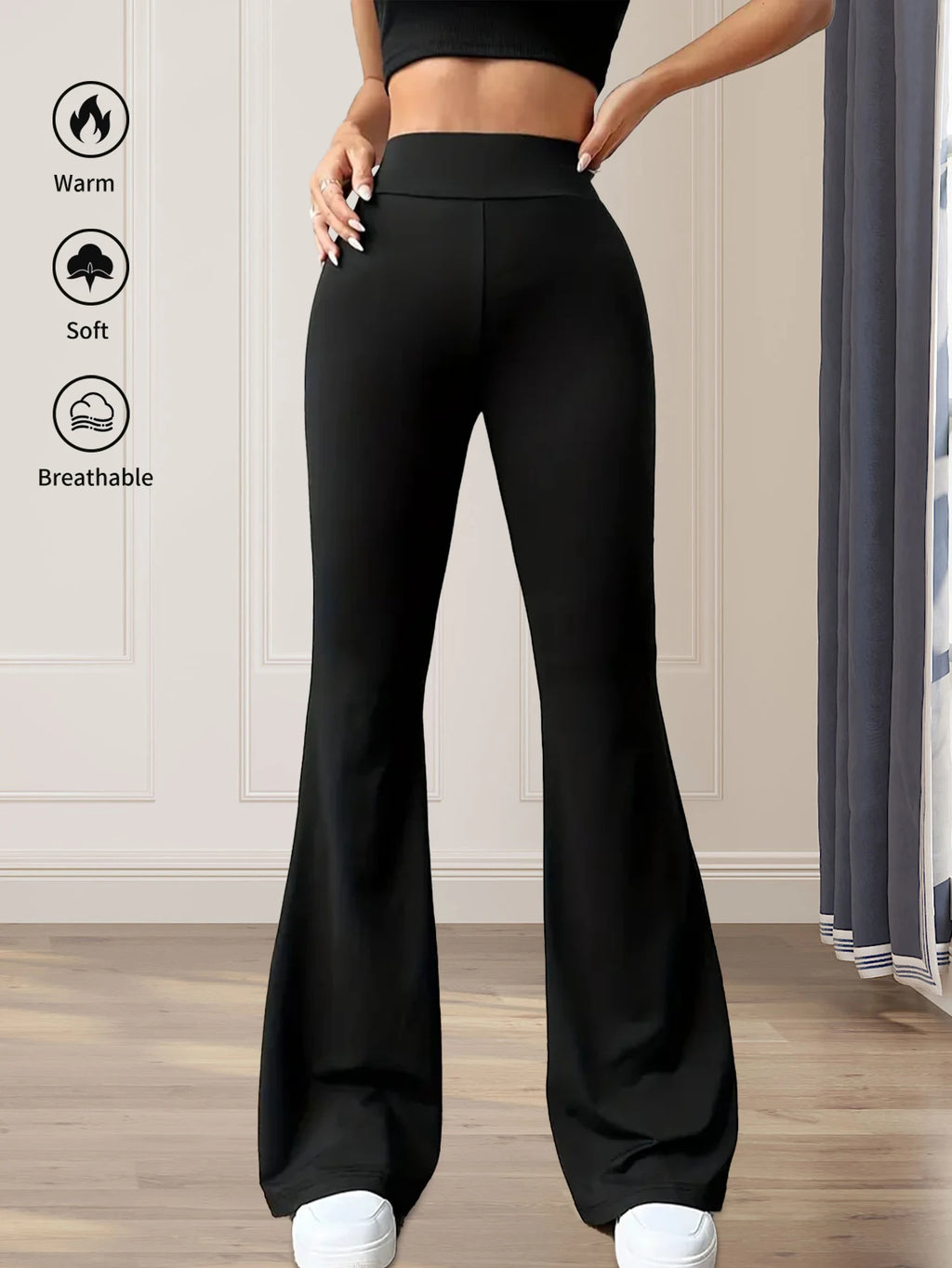 FlareMuse Pants – High-Waist Slim Flared Trousers  Sculpted fit. Elegant flare. Effortless confidence.