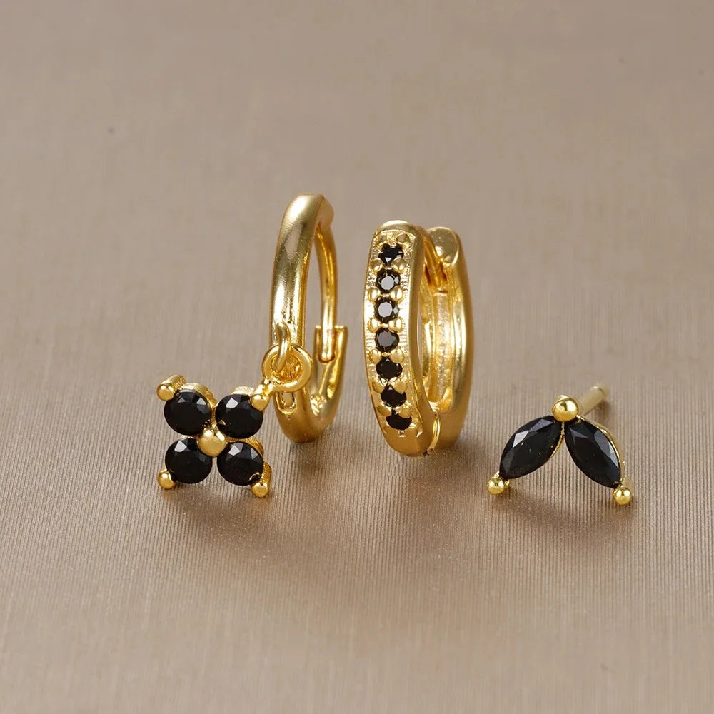 EmeraldGlow Hoops – 3PCS Green Zirconia Set  Fresh color. Subtle shine. Effortless elegance.