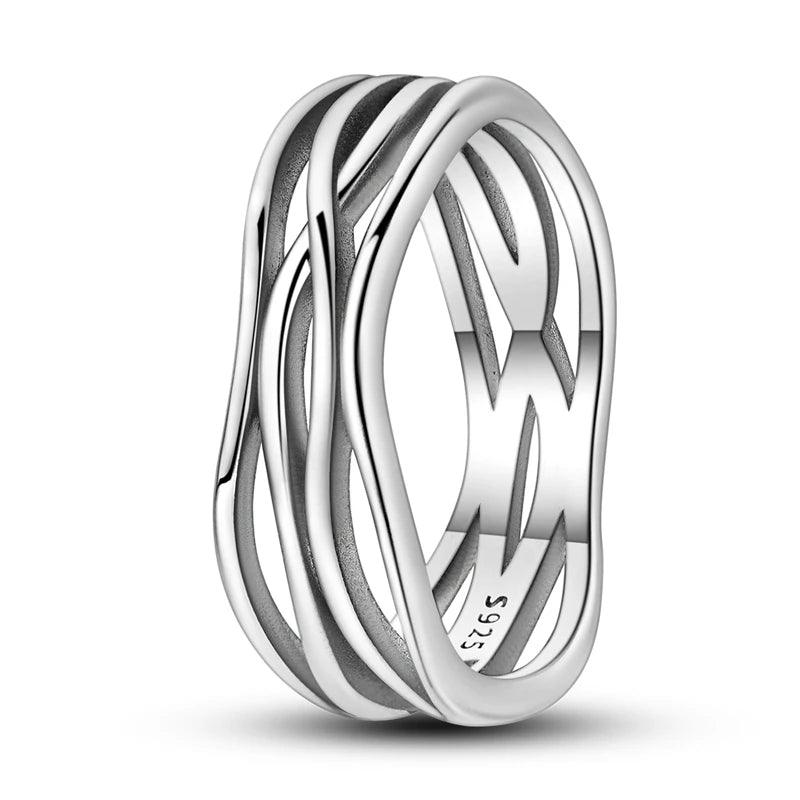 InfinityTwist Ring – 925 Silver Zircon Band  Elegant lines. Timeless shine. A symbol of forever.
