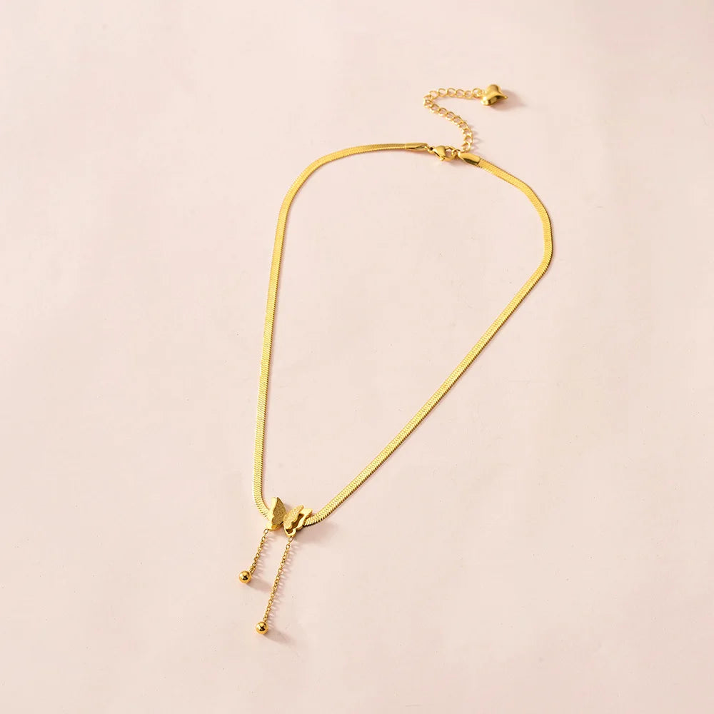 ButterflyMuse Necklace – Vintage Gold Charm Choker  Delicate charm. Vintage glow. Aesthetic elegance.