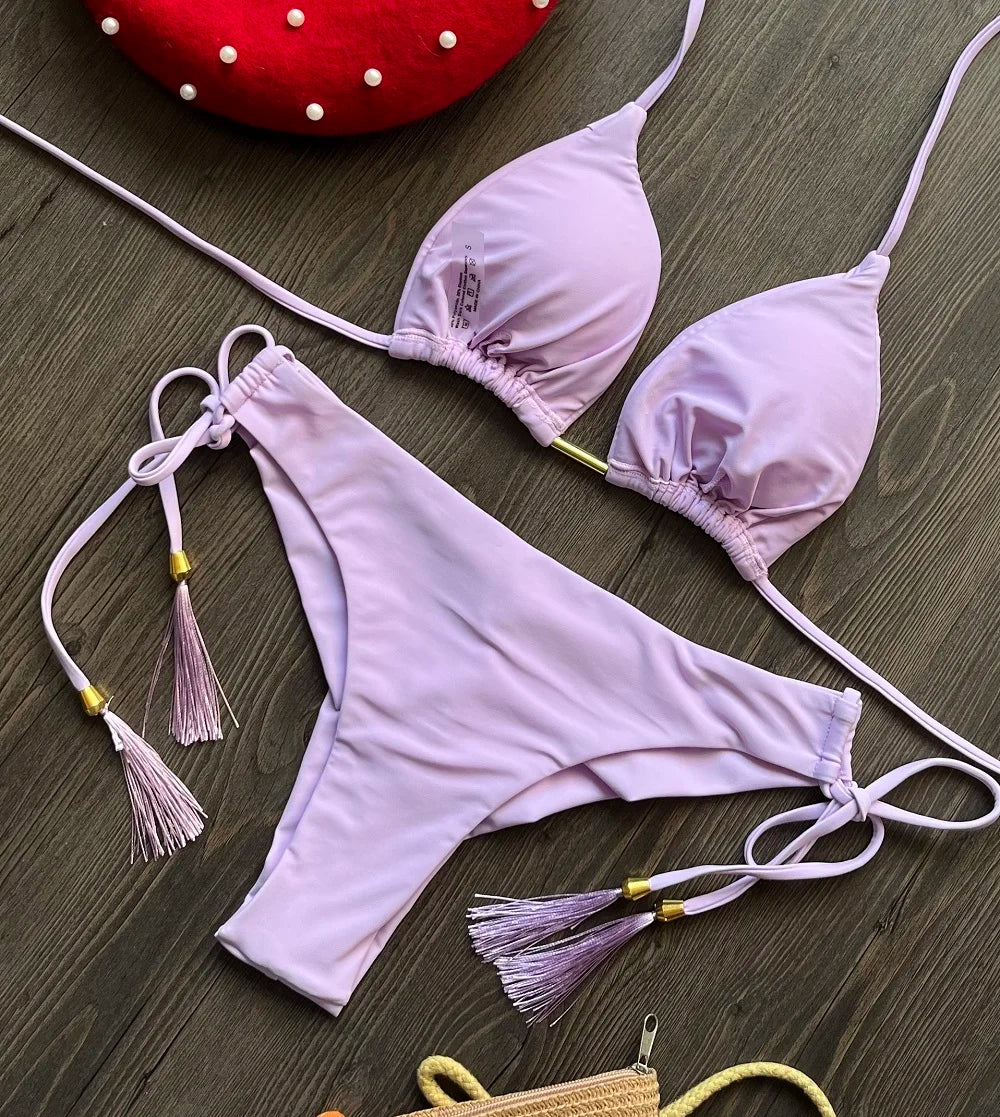 Luxe Triangle Bikini – 13 Color Brazilian Swim Set  Minimal design. Maximum confidence.