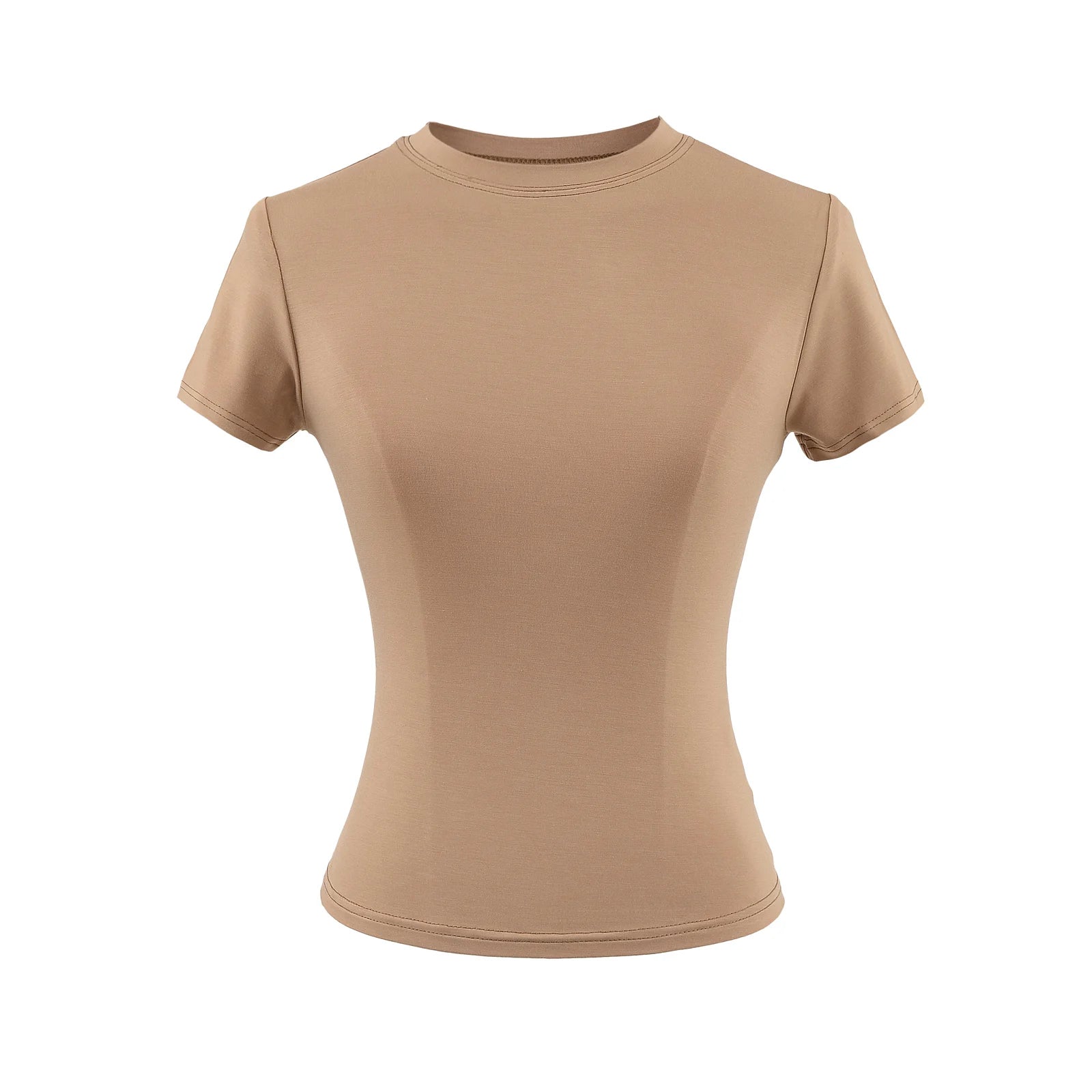SlimMuse Tee – Y2K Solid Fit Top  Simple style. Sculpted fit. Everyday confidence.