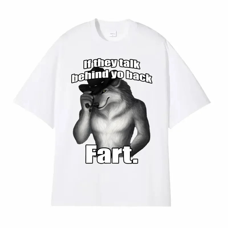 WolfVibe Meme Tee – Retro Oversized Harajuku T-Shirt  Bold attitude. Meme energy. Streetwear statement.