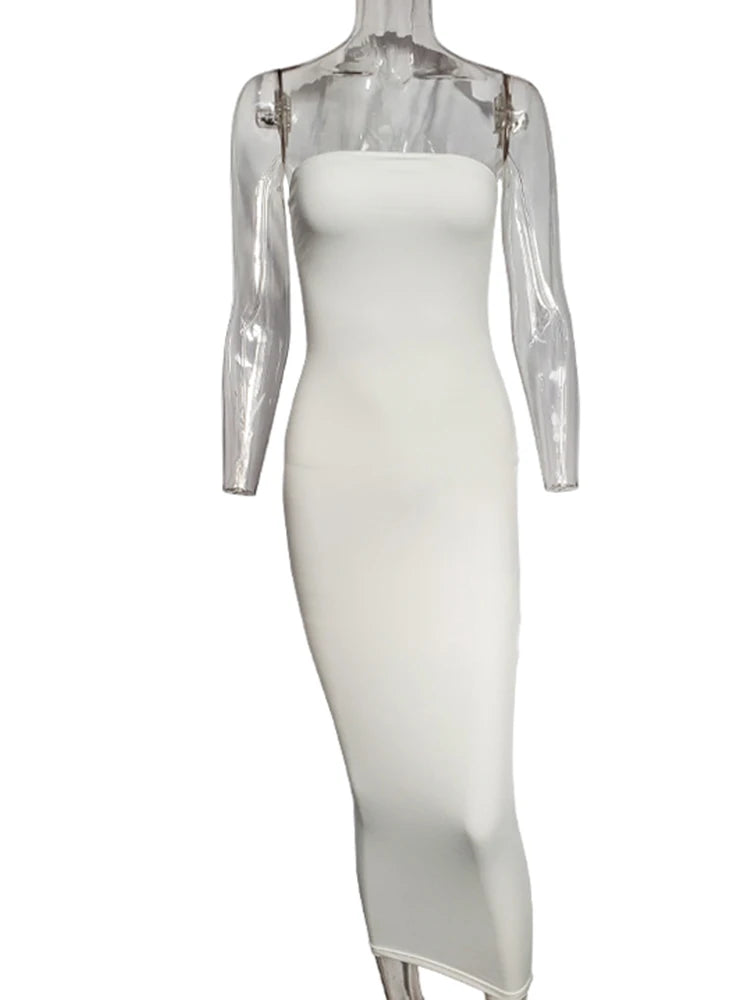 SunMuse Strapless Maxi Dress – Elegant Beach Style  Light, flowing, and effortlessly beautiful.