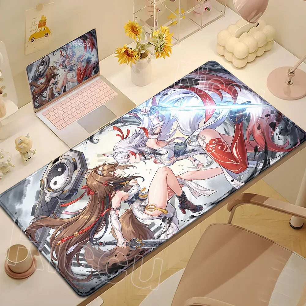 Anime Cute Ye Shunguang Mouse Pad Girl Zenless Zone Zero ZZZ Game Non-slip Mousepad XXL Keyboard Desk Mat 900x400mm Big Mice Mat