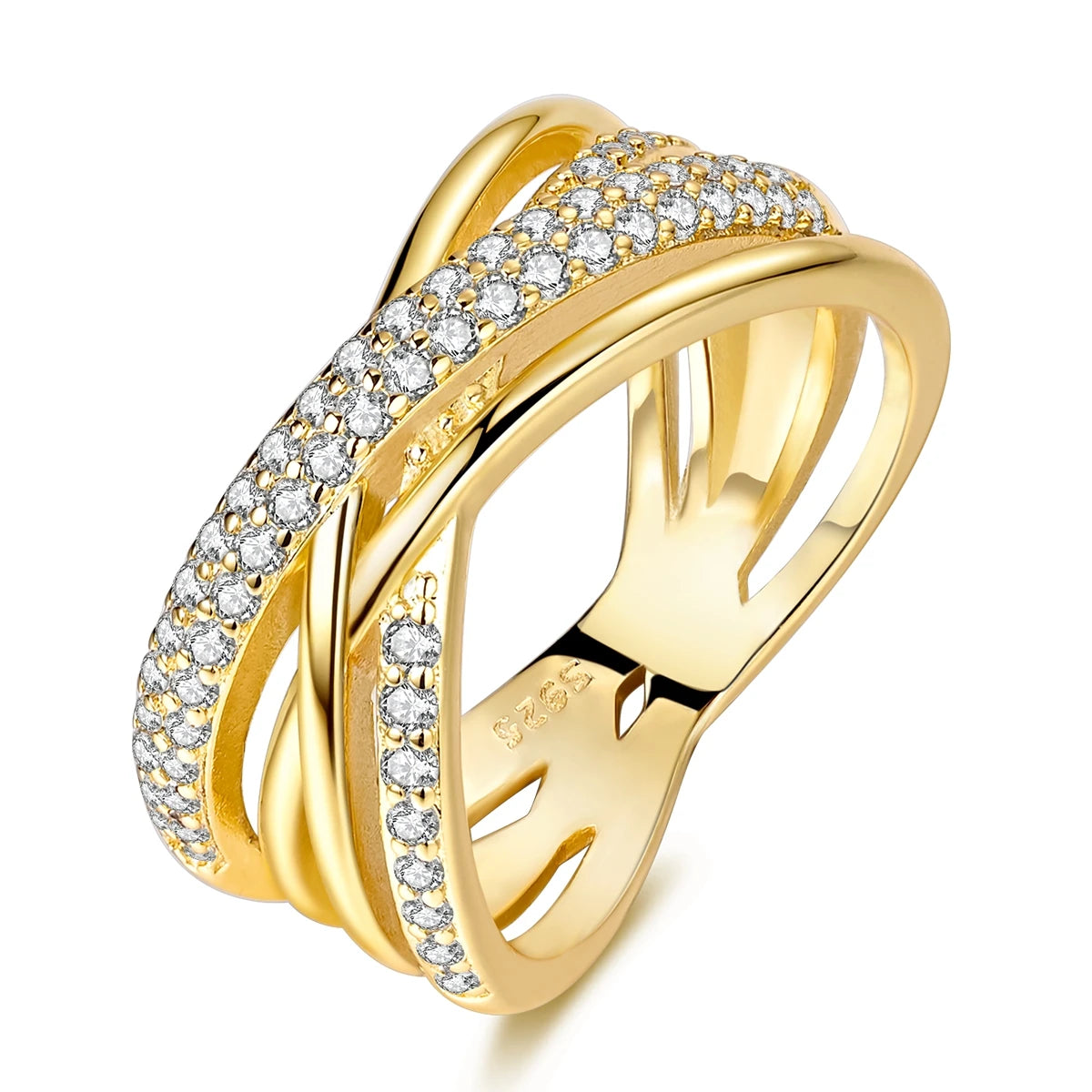 InfinityTwist Ring – 925 Silver Zircon Band  Elegant lines. Timeless shine. A symbol of forever.