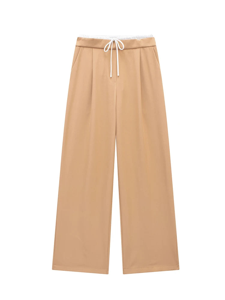 ChicLace Straight Pants – High-Waist Zip Detail Trousers  Structured style. Elegant fit. Effortless confidence.