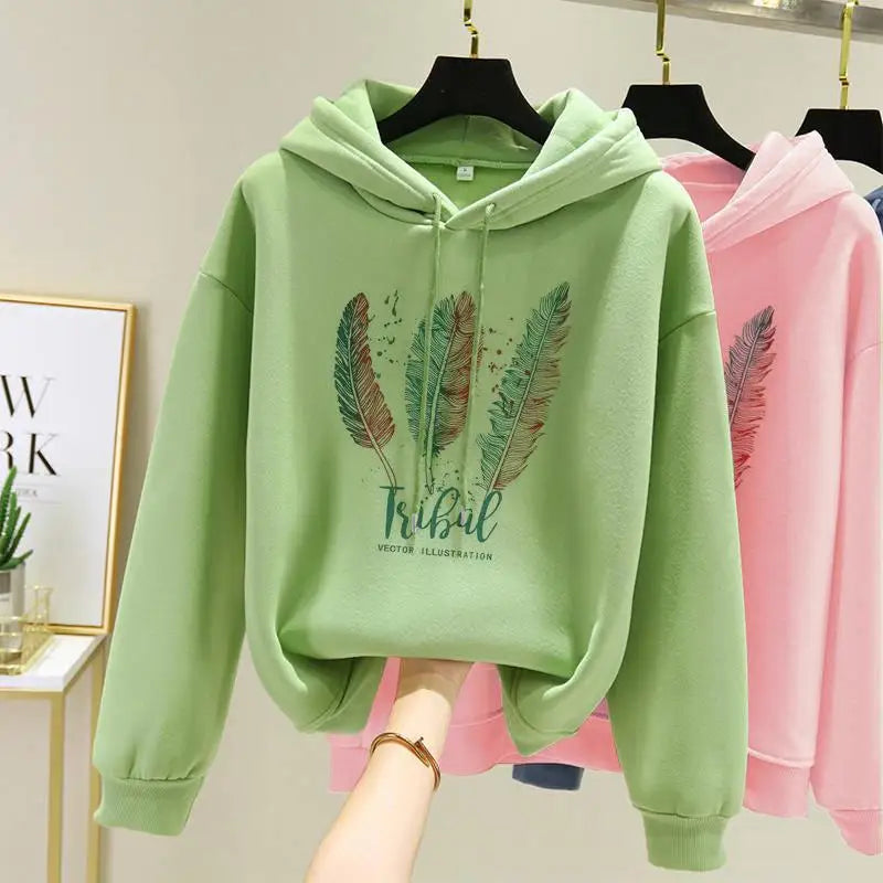 FeatherCozy Hoodie – Velvet-Lined Oversized Sweatshirt  Soft warmth. Relaxed style. Everyday comfort.