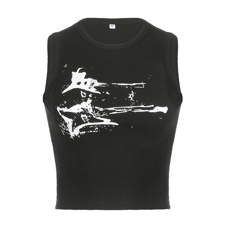 RiffCore Crop Tank – Y2K Guitar Grunge Top  Turn up your style. Loud, bold, and unapologetically co