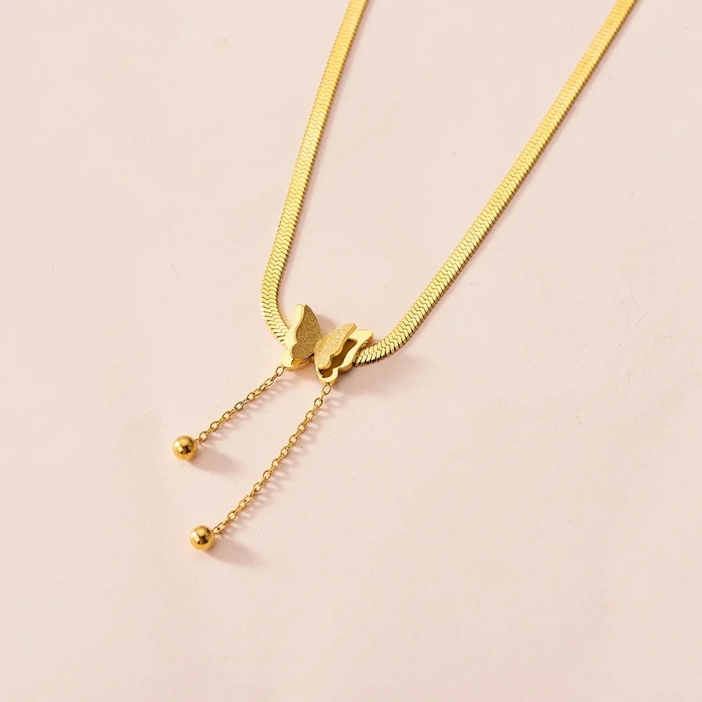 ButterflyMuse Necklace – Vintage Gold Charm Choker  Delicate charm. Vintage glow. Aesthetic elegance.