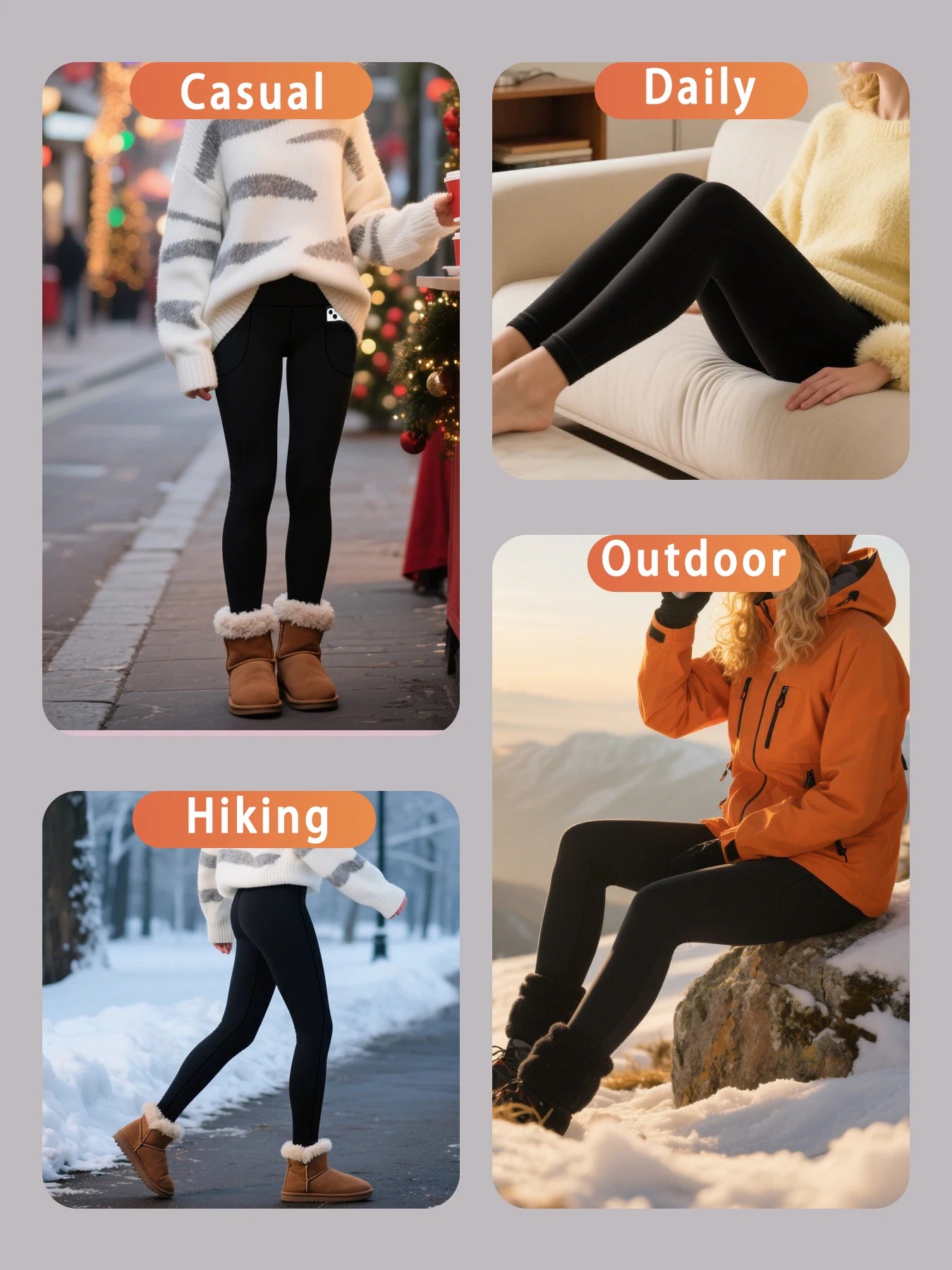ThermaPocket Leggings – Fleece Lined High-Waist Fit  Warmth, comfort, and performance—perfect for cold days.