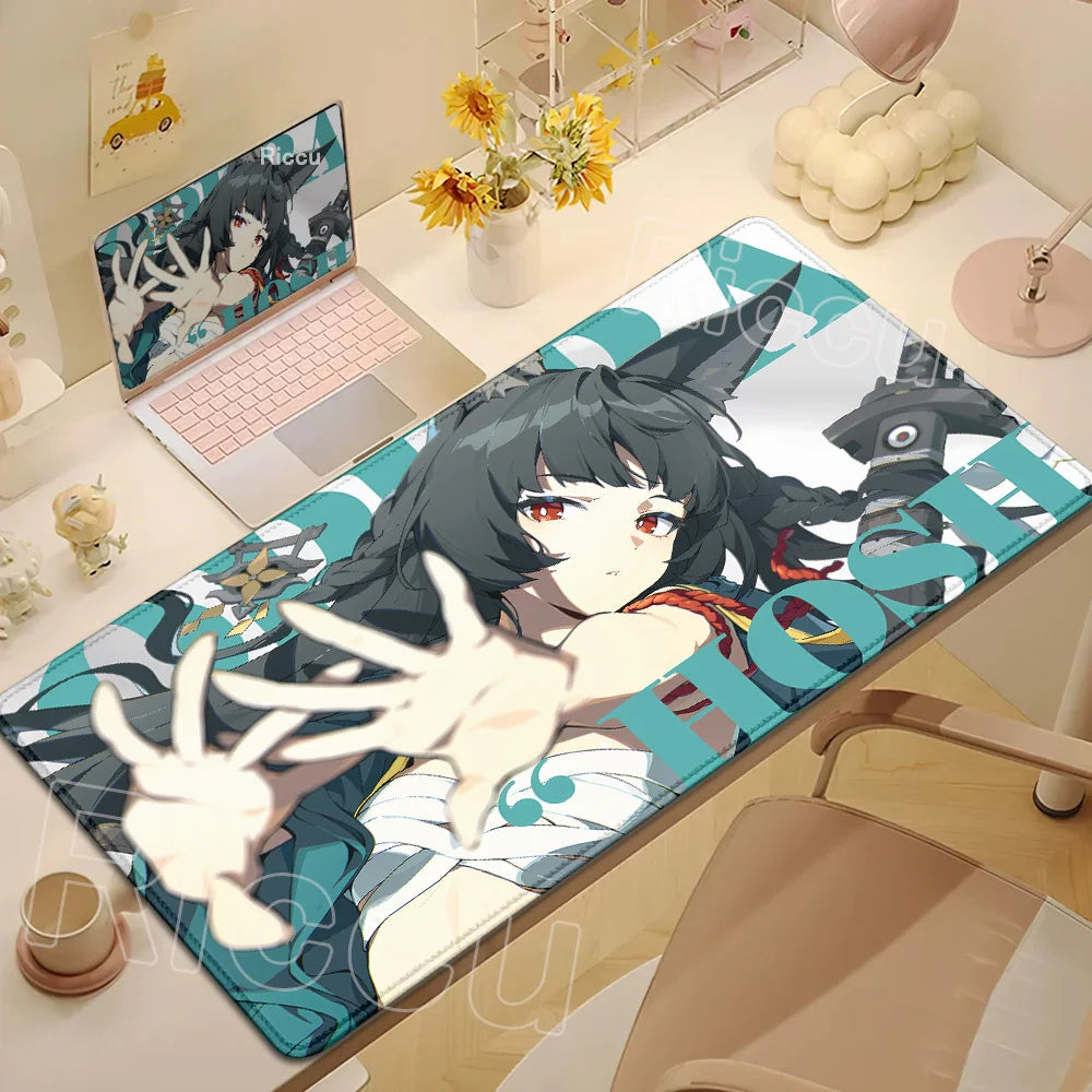 Anime Cute Ye Shunguang Mouse Pad Girl Zenless Zone Zero ZZZ Game Non-slip Mousepad XXL Keyboard Desk Mat 900x400mm Big Mice Mat