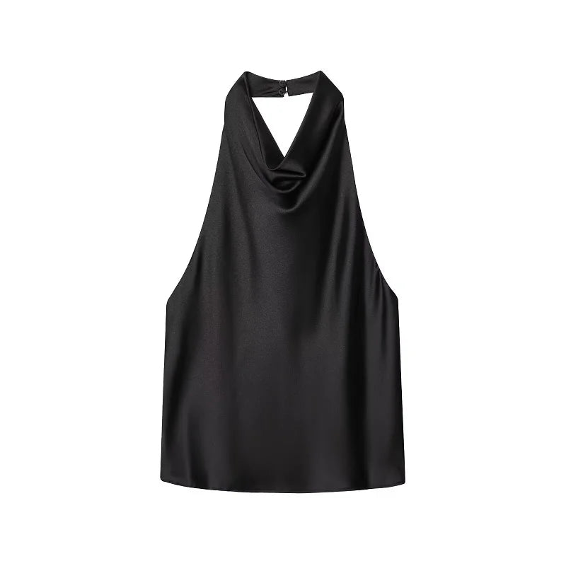 HalterChic Vest – Backless Waistcoat Top  Sharp style. Open back. Effortless elegance.