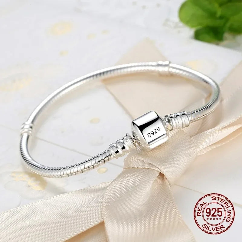 SilverSerpent Bracelet – 925 Sterling Snake Chain  Smooth shine. Timeless design. Pure elegance.