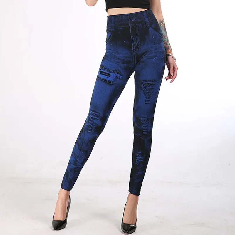 DenimFlex Leggings – High-Waist Push-Up Fit  Denim look. Legging comfort. Everyday confidence.